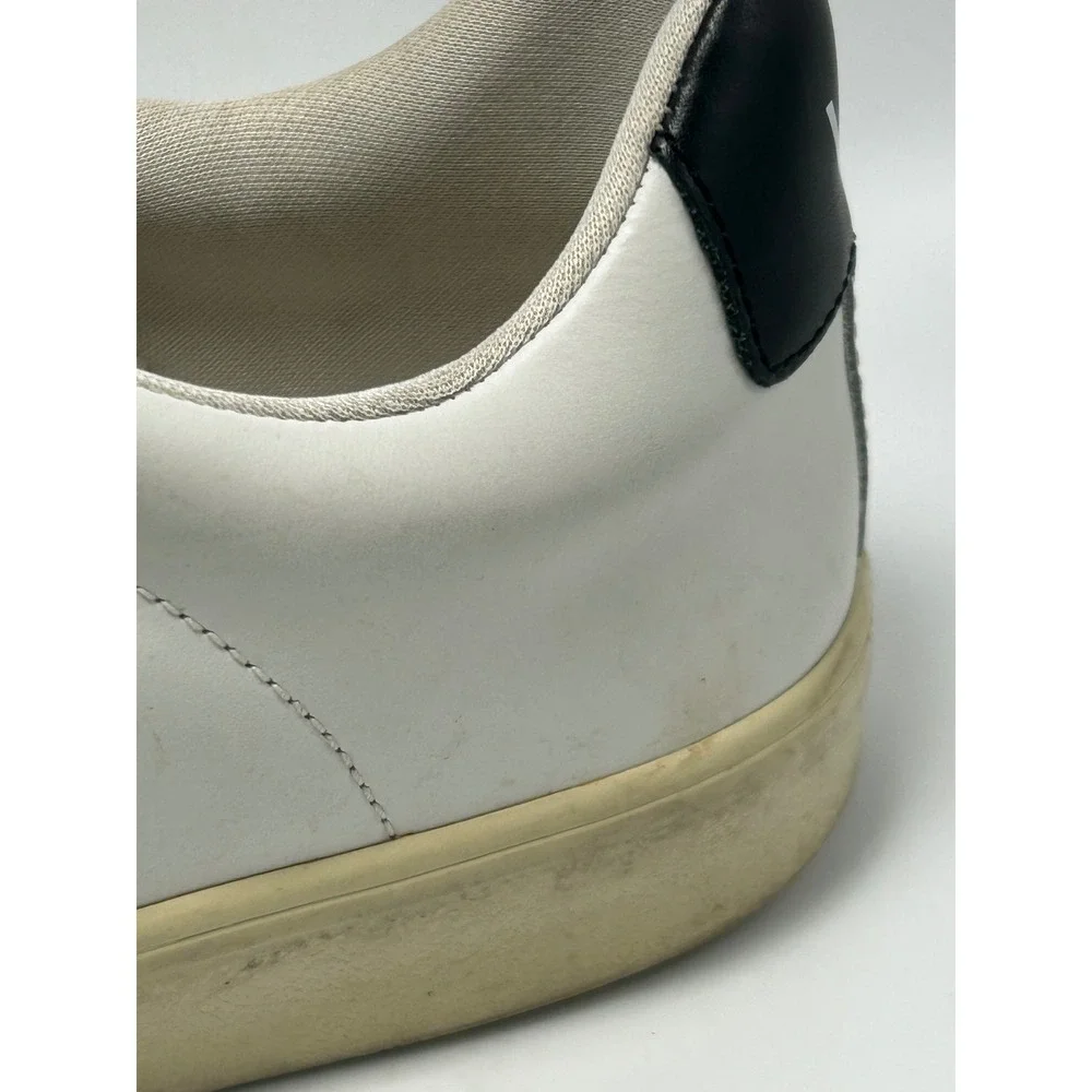 Veja Esplar Sneakers White Black Leather Low Top Lace Up Shoes